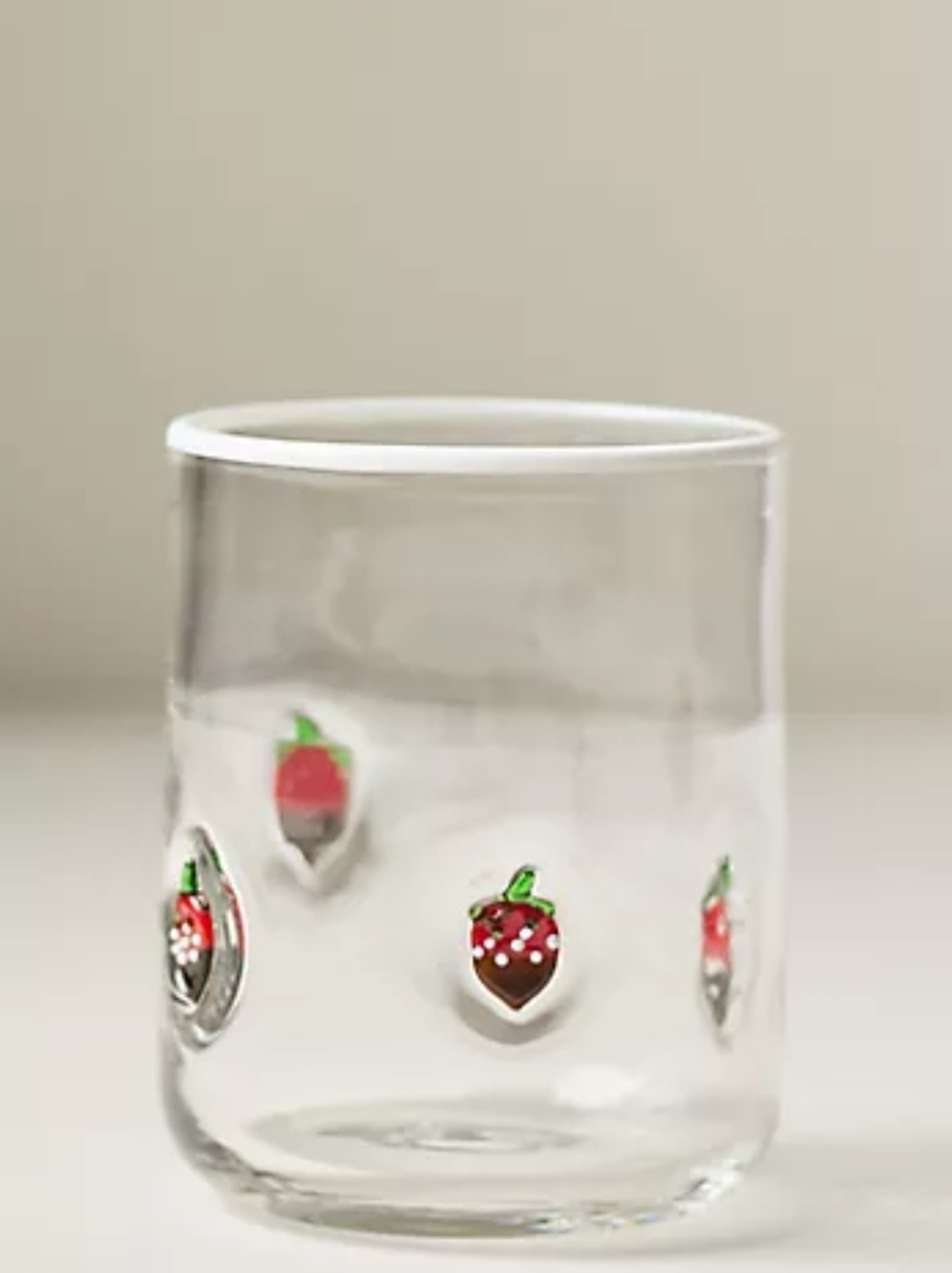 Anthropologie Icon Juice Glass Chocolate Covered Strawberry